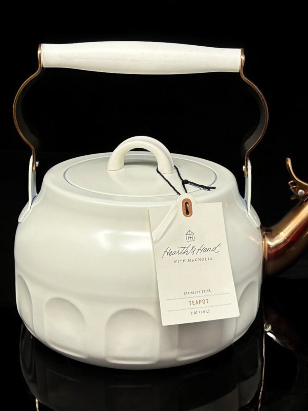 2qt Stainless Steel Arch Cutout Teapot Cream - Hearth & Hand Magnolia, Target - Picture 4 of 6